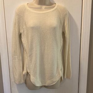 INC International Concepts small Cream Crew Neck Sweater wool blend 25-383-1